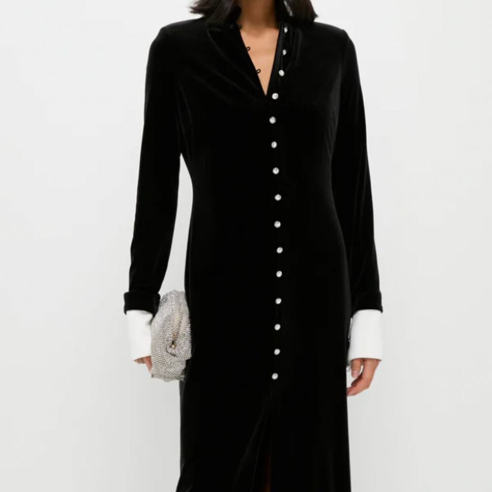 Tuckernuck Black Velvet Loretta Dress NWT